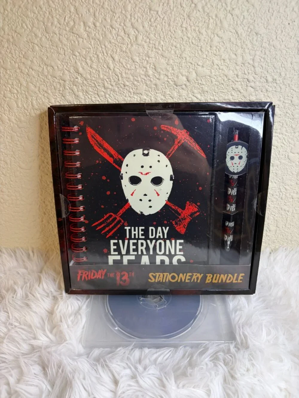 Friday the 13th Jason Voorhees Stationery Set Notebook Pen Stickers NWT